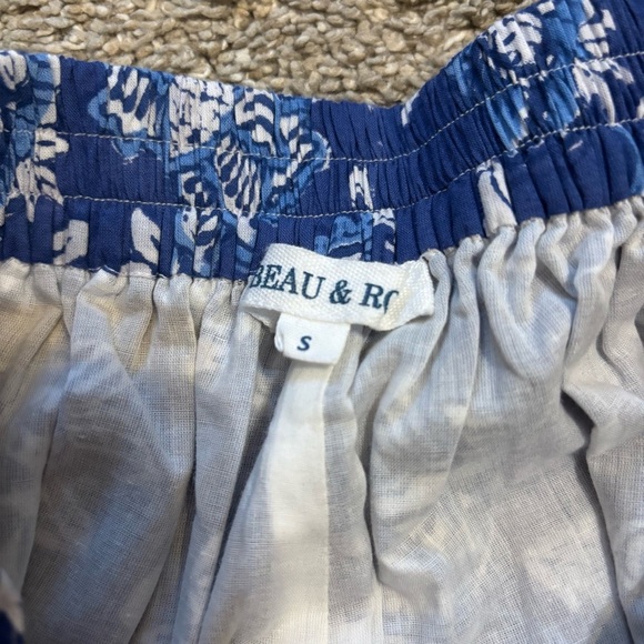 Beau & Ro Murray Pant in Classic Blue Floral Size Small Wide Leg High Waist - Picture 3 of 7